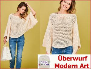 Woolly Hugs Strickanleitung Ueberwurf Modern Art