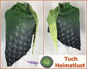 Strickanleitung von Veronika Hug. Tuch Heimatlust aus Woolly Hugs Bobbel.