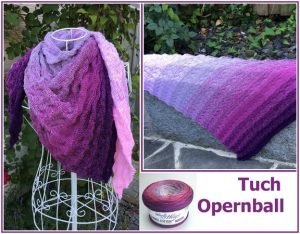 Anleitung Tuch Opernball von Veronika Hug. Mit einem Bobbel Woolly Hugs gestrickt.