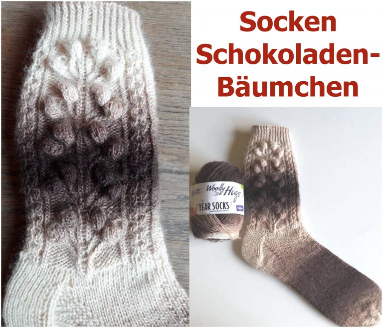 Woolly_Hugs_YEAR_Socks_Veronika_Hug_Socken_Schokobäumchen Socken Schokobäumchen