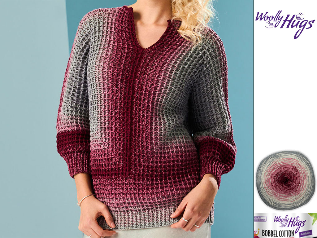 Hexagonpulli Waffelmuster