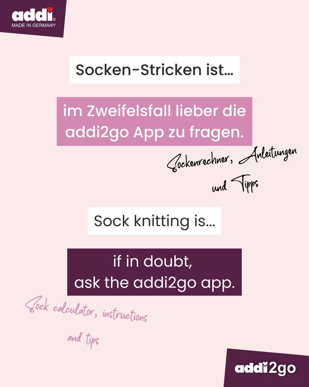 Socken Stricken Ist Im Zweifel Lieber Die Addi2go Zu Fragen